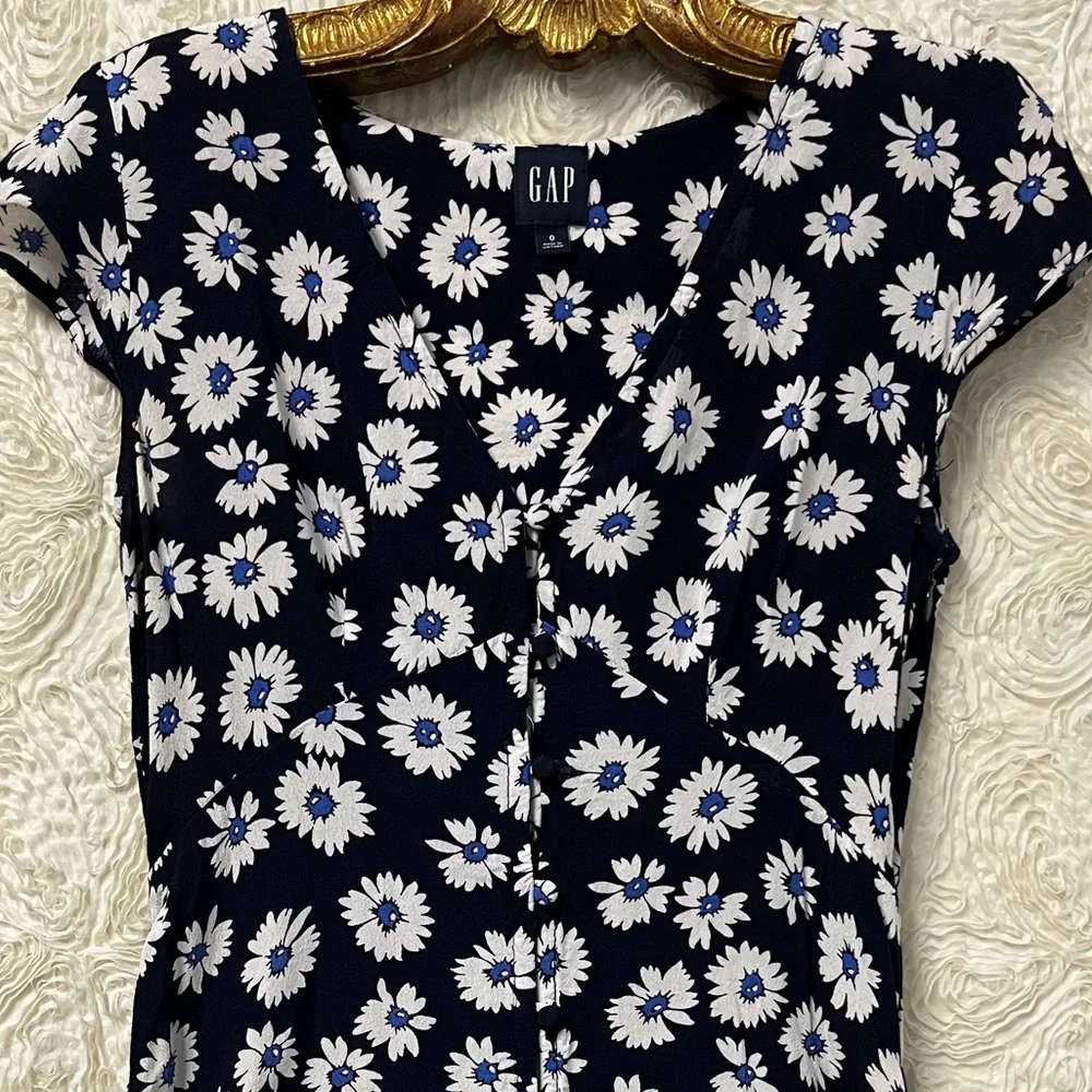 GAP Blue Daisies Slip Day Coquette Mini Girlhood Dress 0 Summer